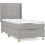 Maison Chic Box spring postelja - Vzmetna postelja z vzmetnico svetlo siva 80x200 cm blago SL13740, (21895932) Cene