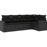  The Living Store Vrtna sedežna garnitura 5-delna z blazinami črn poli ratan - Vrtna Sedežna Garniture, (21462907) | Shoptok.si