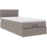  Otomanski krevet s madracem smeđesivi 90x200 cm tkanine | shoptok.hr