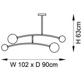  Endon 92940 - Luster na šipci BALANCE 4xG9/3W/230V crna/bela | Eponuda.com