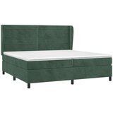  Box spring postelja z vzmetnico temno zelena 200x200 cm žamet, (20900190) | Shoptok.si
