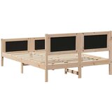  Okvir kreveta Smeđa i crna 135 x 190 cm Masivna borovina | shoptok.hr