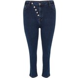 Trendyol Curve Dark Blue Normal Waist Additional Features Not Available Skinny Plus Size Jeans | shoptok.hr