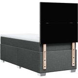vidaXL Box spring postelja z vzmetnico temno siva 90x190 cm blago | Shoptok.si