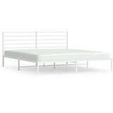 The Living Store Kovinski posteljni okvir z vzglavjem bel 183x213 cm - Posteljni Okvir, (21530534) | Shoptok.si