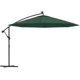 Konzolni vrtni suncobran LED s metalnim stupom 350 cm zeleni | shoptok.hr