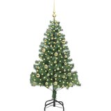 vidaXL Božično drevo med 150 LED z stojalom Zelena 150 cm PVC | Shoptok.si
