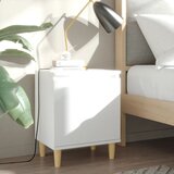 vidaXL noćni ormarić s nogama od masivnog drva bijeli 40 x 30 x 50 cm Cijene