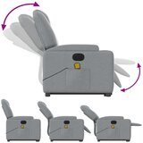  Električni masažni naslonjač na podizanje tkanina svjetlosivi | shoptok.hr