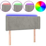 Maison Chic led posteljno vzglavje - vzglavna omarica - nočna omarica svetlo sivo 103x16x78/88 cm žamet, (21713060) | Shoptok.si