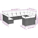 12-dijelni set vrtnih sofa od poliratana s jastucima sivi | shoptok.hr