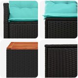  Set sofe 6 kom. Crna i Plava Poli Rattan i čelik | shoptok.hr
