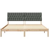 vidaXL Posteljni okvir z oblazinjenim vzglavjem Rjava 180 x 200 cm | Shoptok.si
