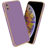 Cadorabo Ohišje, združljiv z Apple v sijajnem vijoličnem - zlati - zaščitni pokrov iz fleksibilnega silikona TPU in z zaščito pred kamero, (20603414) Cene