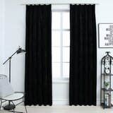 vidaXL Zatemnitvene zavese 2 kosa z obešali žametne črne 140x175 cm, (20597349) | Shoptok.si