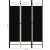 vidaXL Paravan 3-delni črn 120x180 cm | Shoptok.si