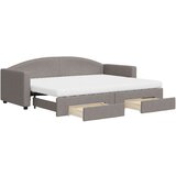 vidaXL Izvlečna dnevna postelja s predali taupe 80x200 cm blago, (20930020) | Shoptok.si
