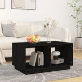 The Living Store Klubska mizica črna 80×50×40 cm trdna borovina - Klubska Mizica, (21574427) | Shoptok.si