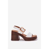 VINCEZA Ladies sandals on a chunky heel and platform White 17387 | shoptok.hr