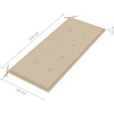  Sklopiva vrtna klupa s jastukom 118 cm od bambusa | shoptok.hr