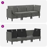  Set namještaja za dnevni boravak 3 pcs Tamnosiva Baršun | Eponuda.ba
