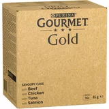 Gourmet 40 % popust na Jumbo pakiranje Gold 192 x 85 g - Rafinirani ragu: govedina, piščanec, tuna, losos