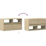 vidaXL Zidni TV ormarić s LED svjetlima boja hrasta 80 x 31 x 45 cm | shoptok.hr