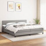 The Living Store Box spring postelja z vzmetnico svetlo siva 200x200 cm blago - Box Spring Postelja, (21518270) | Shoptok.si