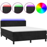 box spring s madracem LED crni 140x200 cm baršun | shoptok.hr