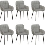 vidaXL Trpezarijske stolice 6 kom. Baršun Svjetlosiva 57 x 50 x 85 cm - Svjetlosiva 6 | shoptok.hr