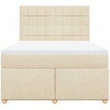  Krevet s oprugama i madracem krem 140 x 190 cm od tkanine | shoptok.hr