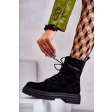 S. BARSKI Women's Suede Boots Tied Black Afra | Shoptok.si