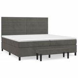  Krevet s oprugama i madracem tamnosivi 200x200 cm baršunasti | shoptok.hr