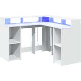  Radni stol s LED svjetlima bijeli 130 x 130 x 91 cm drveni | Eponuda.ba