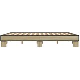 vidaXL Posteljni okvir sonoma hrast 160x200 cm inž. les in kovina, (21151997) | Shoptok.si