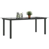 In vrtni stol crni 190 x 90 x 74 cm aluminijum i staklo | shoptok.hr