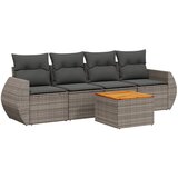 Maison Chic Seti vrtnega pohištva - Vrtna garnitura - Vrtni pohištvo set 5-delna z blazinami siv poli ratan, (21815591) | Shoptok.si