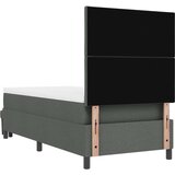 vidaXL Postelja s škatlo z ležiščem in klopjo temno siva 100x200 cm tkanina | Shoptok.si