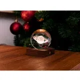 Gingko Tamno smeđa LED stolna lampa od punog oraha s mogućnosti zatamnjivanja sa staklenim sjenilom (visina 12 cm) Amber –