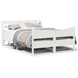 Okvir za krevet s uzglavljem bijeli 135 x 190 cm od borovine | shoptok.hr
