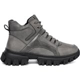 Sergio Leone Gray lace-up hiking boots with a thick sole Cene
