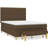Maison Chic Box spring postelja - Vzmetna postelja z vzmetnico temno rjav 140x190 cm blago SL13334, (21901284) | Shoptok.si
