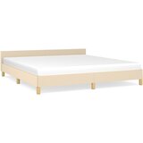 The Living Store Posteljni okvir brez vzmetnice krem 160x200 cm blago - Posteljni Okvir Z Vzglavjem, (21526869) | Shoptok.si