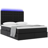 Krevet s prostorom za pohranu s LED-om Crna 140 x 190 cm | Eponuda.ba