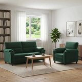  Set sofe 2 pcs Tamnozelena Baršun - Tamnozelena Jednostruka + Dvostruka (140 cm) | shoptok.hr