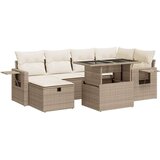 vidaXL 7-dijelni set vrtnih sofa od poliratana s jastucima bež | shoptok.hr