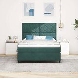 vidaXL Box Spring Postelja z Vzmetnico Temno Zeleno 140x200 cm Žamet, (22051011) | Shoptok.si