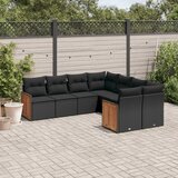 vidaXL 8-dijelni set vrtnih sofa od poliratana s jastucima crni | shoptok.hr