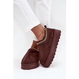 Boto Low Women's Snow Boots with Embroidery on Platform Chocolate Taliah Cene