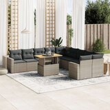  11-dijelni set vrtnih sofa od poliratana s jastucima sivi | shoptok.hr